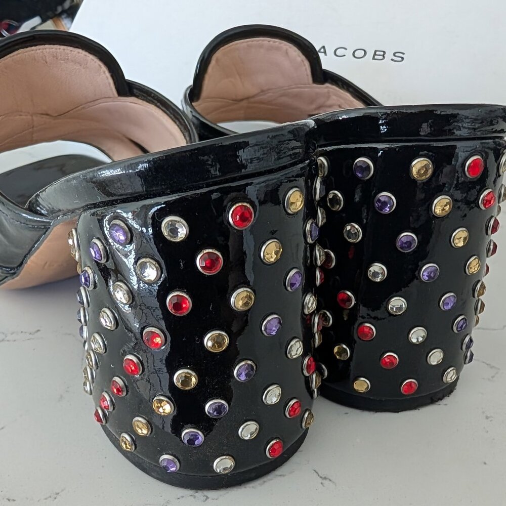 Marc Jacobs Aurora Black Leather Sandals 36 6 with Dustbag $395 - Picture 3 of 5